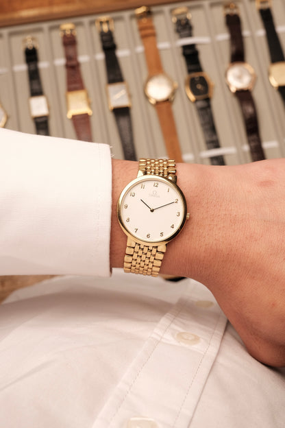 Omega De Ville Ref. 395.0875.2 Cal.1378 Ultra Thin Arabic Numeral Dial  Integrated Bracelet