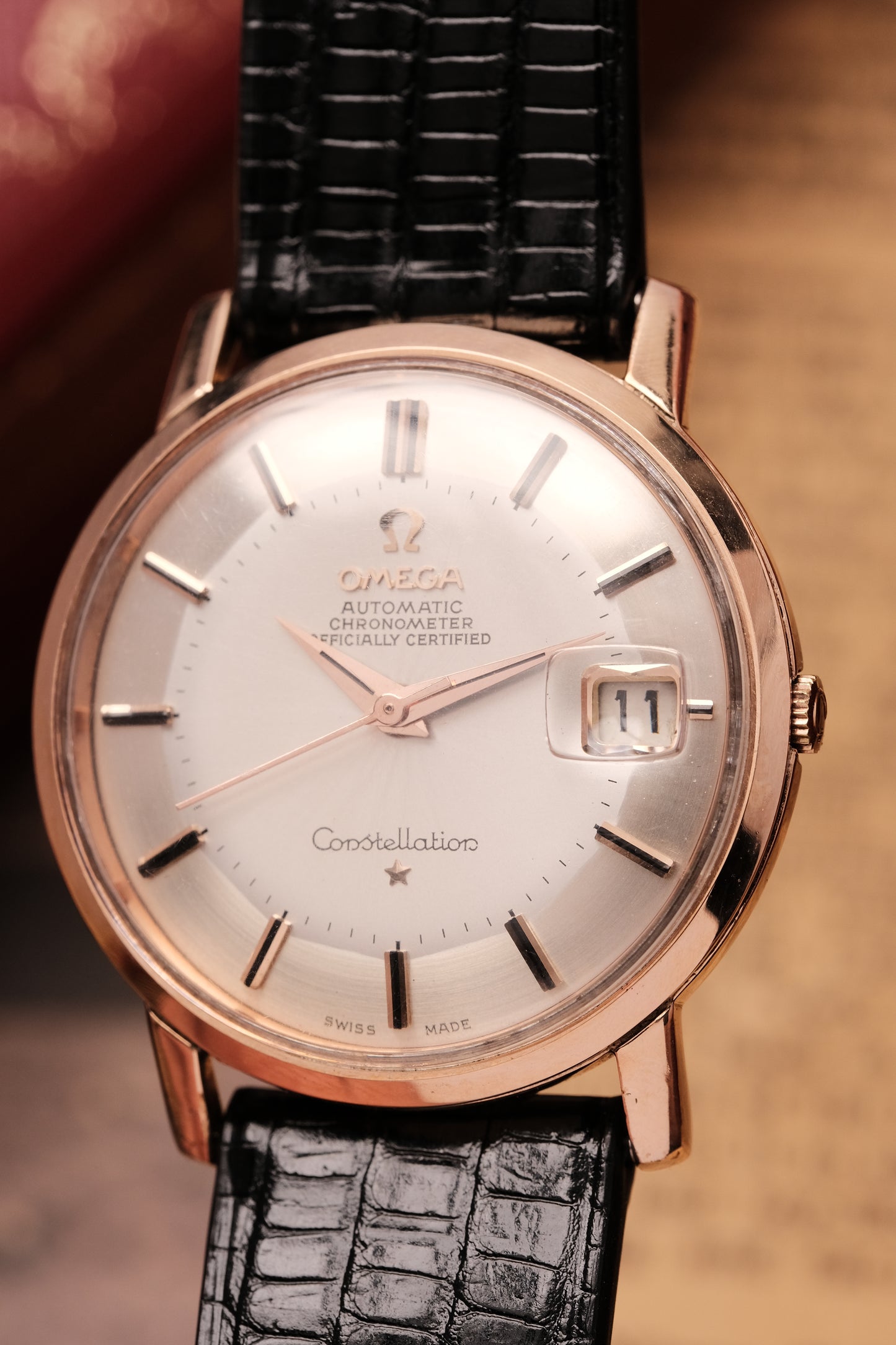 1967 OMEGA CONSTELLATION PIE PAN ROSE GOLD CHRONOMETER REF 168.010