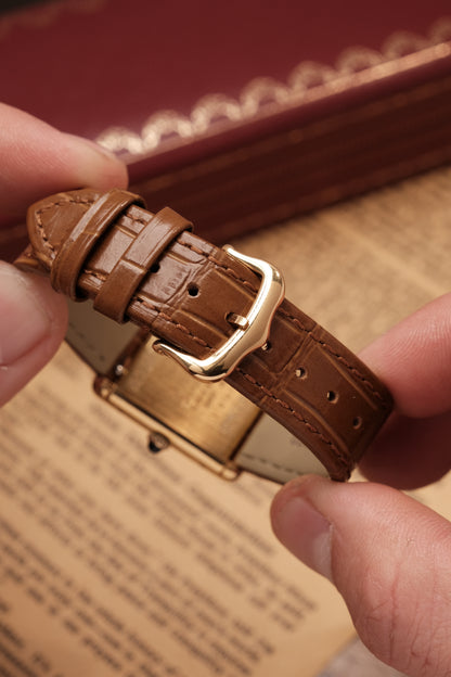 CARTIER  De Must Tank Trinity Vertical Stripe Dial Gold Hand Winding Gold-Plated Silver 925