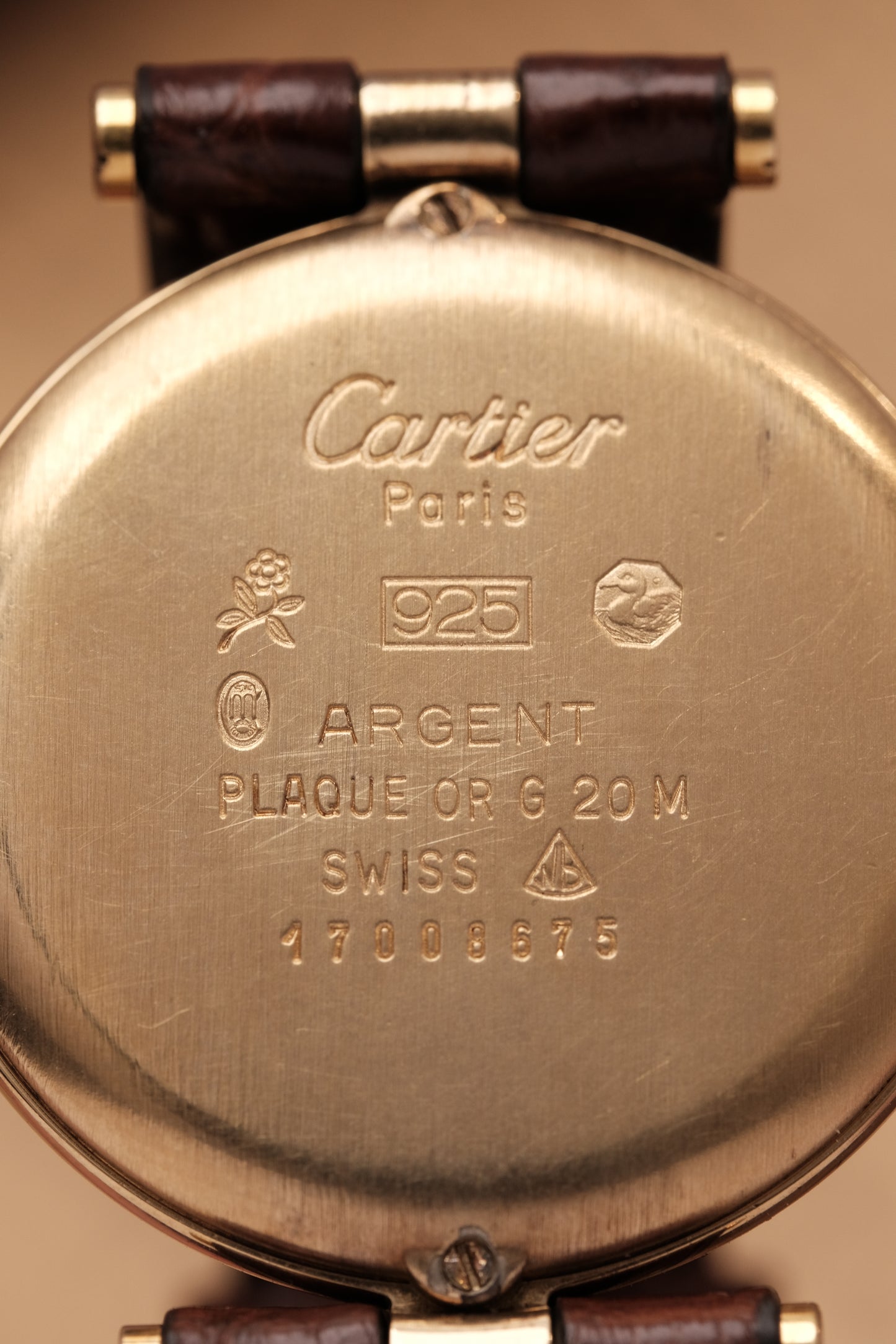 1990's  Cartier  Must Vendome LM Vermeil Quartz Gold Plated 30mm