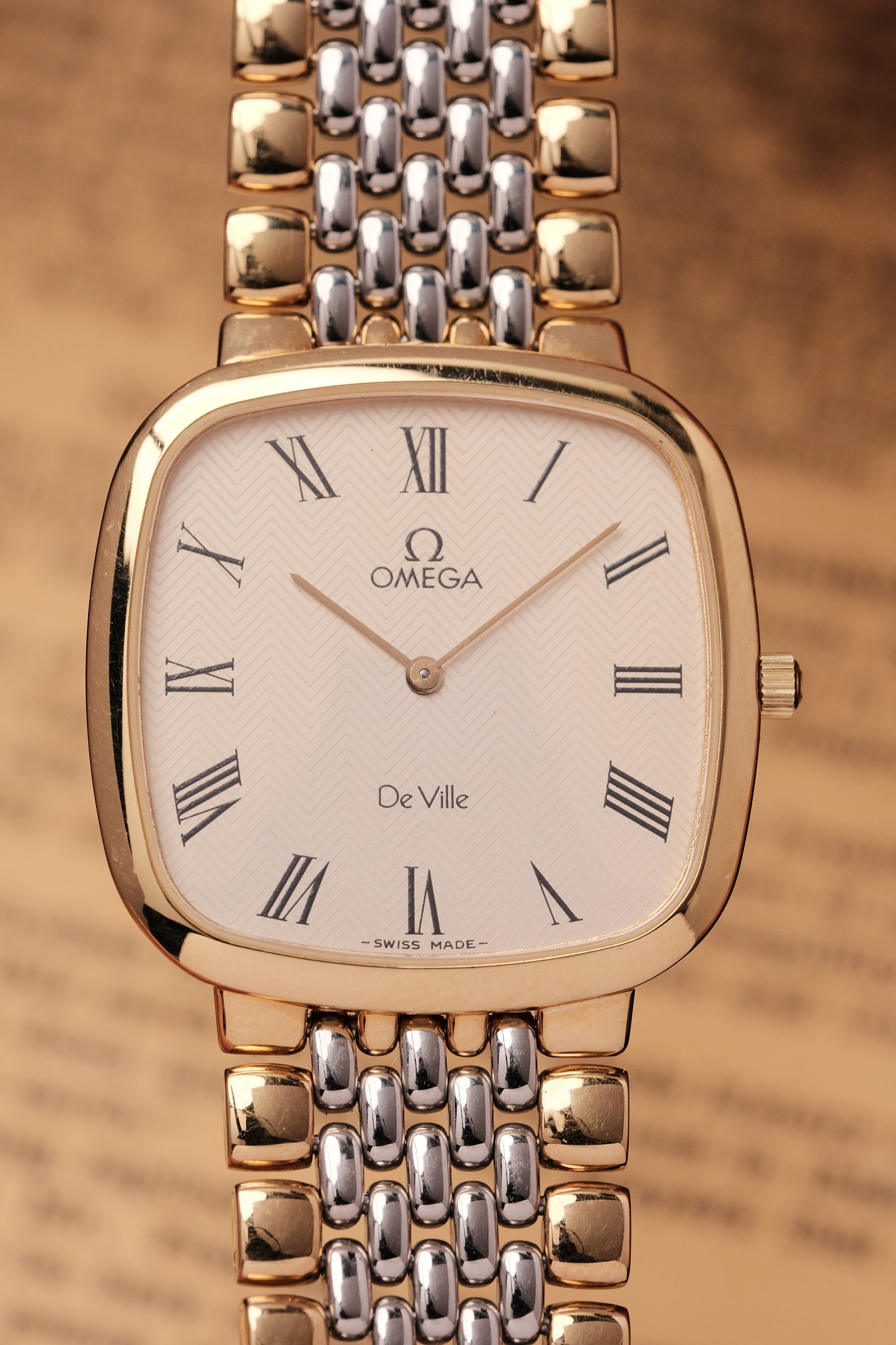 Omega De Ville Ref.395.0877 Cal.1378 Vintage Gold Quartz Integrated Bracelet