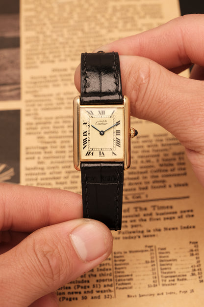 CARTIER MUST DE TANK VERMEIL (LM 23x31mm) ROMAN DIAL QUARTZ