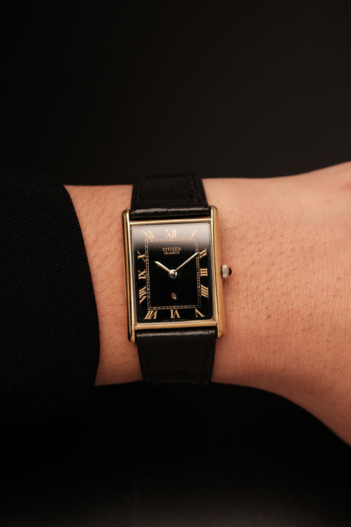 Vintage Citizen Black Dial Tank Roman numerals Ref. 47-3201 (25x35mm)