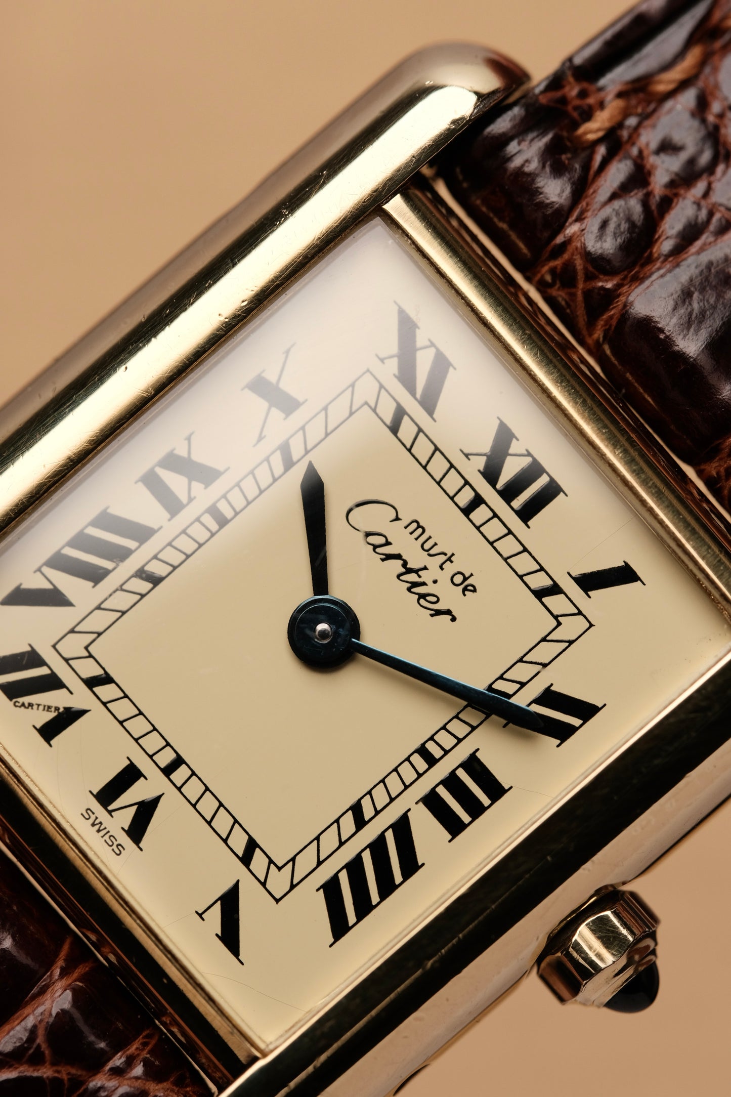 Vintage Cartier Must De Tank Vermeil (SM 20x28mm) ROMAN DIAL QUARTZ Ref.87728