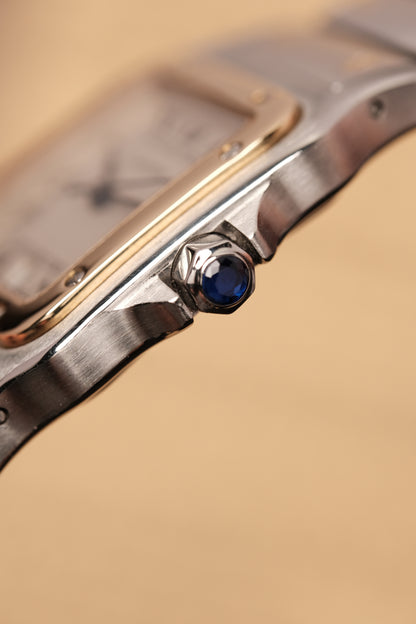 Cartier Santos Galbée 1566 Gold/Steel White Dial LM (29x41mm)
