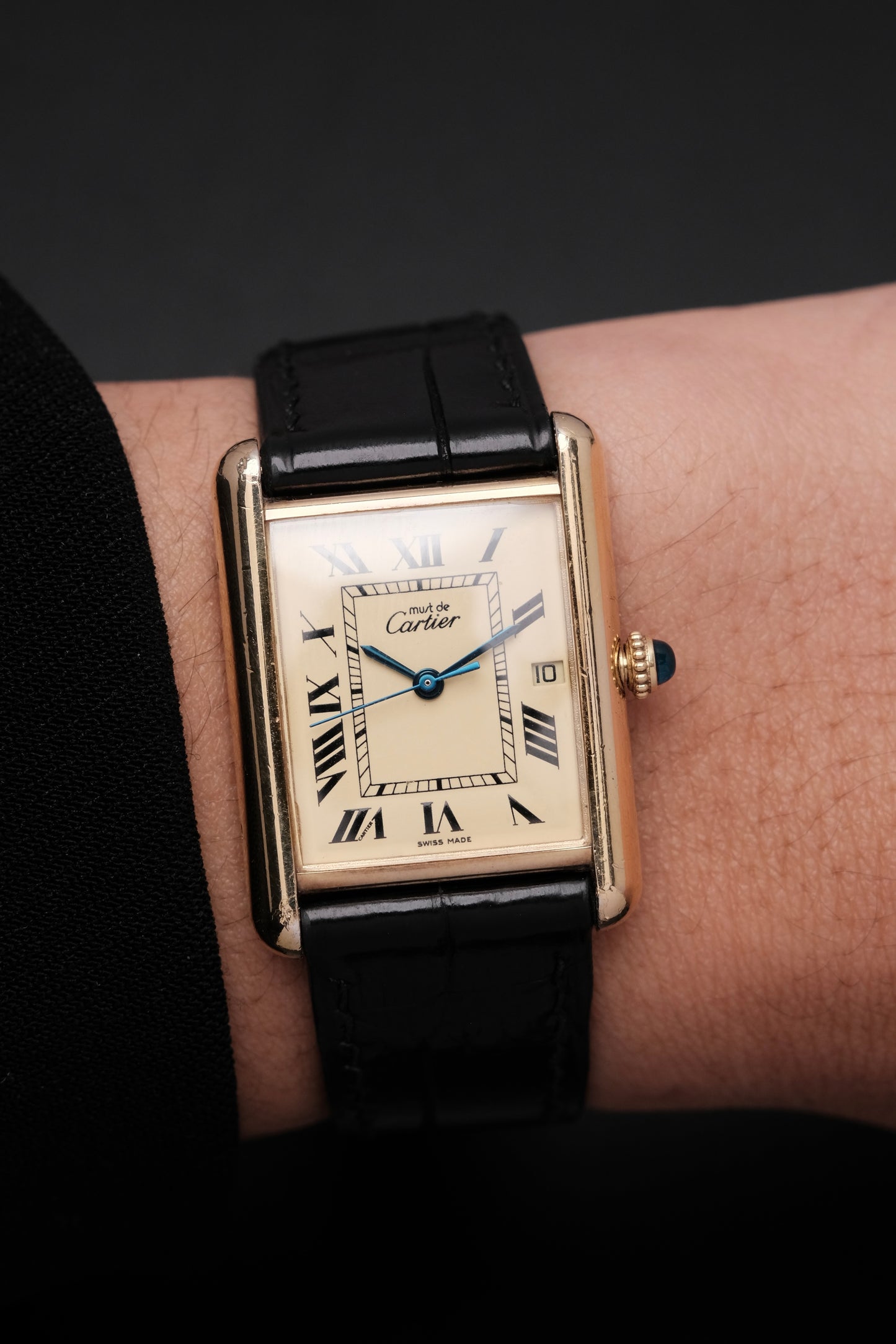 Vintage Cartier Must De Tank (XL 26x34mm) ROMAN DIAL QUARTZ Ref.2413