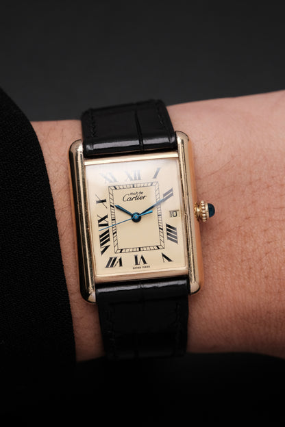 Vintage Cartier Must De Tank (XL 26x34mm) ROMAN DIAL QUARTZ Ref.2413
