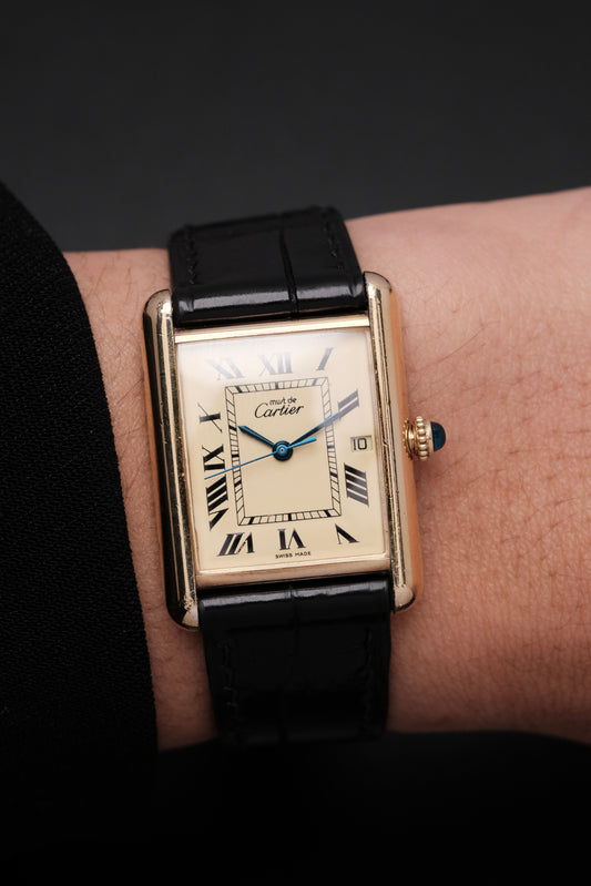 Vintage Cartier Must De Tank (XL 26x34mm) ROMAN DIAL QUARTZ Ref.2413