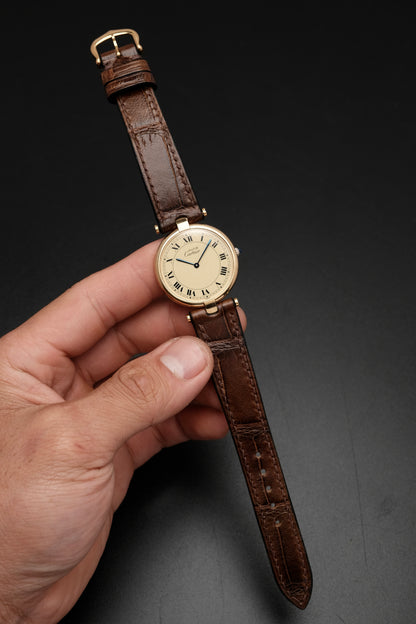 1990's Cartier Must Vendome LM Vermeil Quartz Gold Plated 30mm