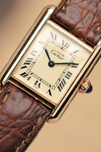 Vintage Cartier Must De Tank Vermeil (SM 20x28mm) ROMAN DIAL QUARTZ Ref.5057001