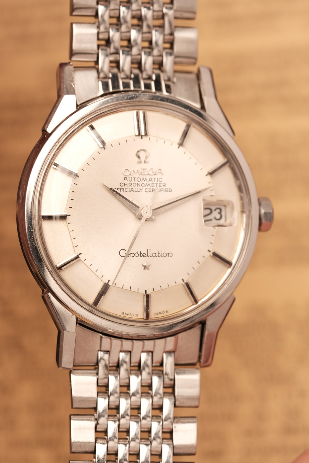 1963 OMEGA CONSTELLATION PIE PAN Stainless Steel  AUTOMATIC REF. 168.005 Beads of rice bracelet