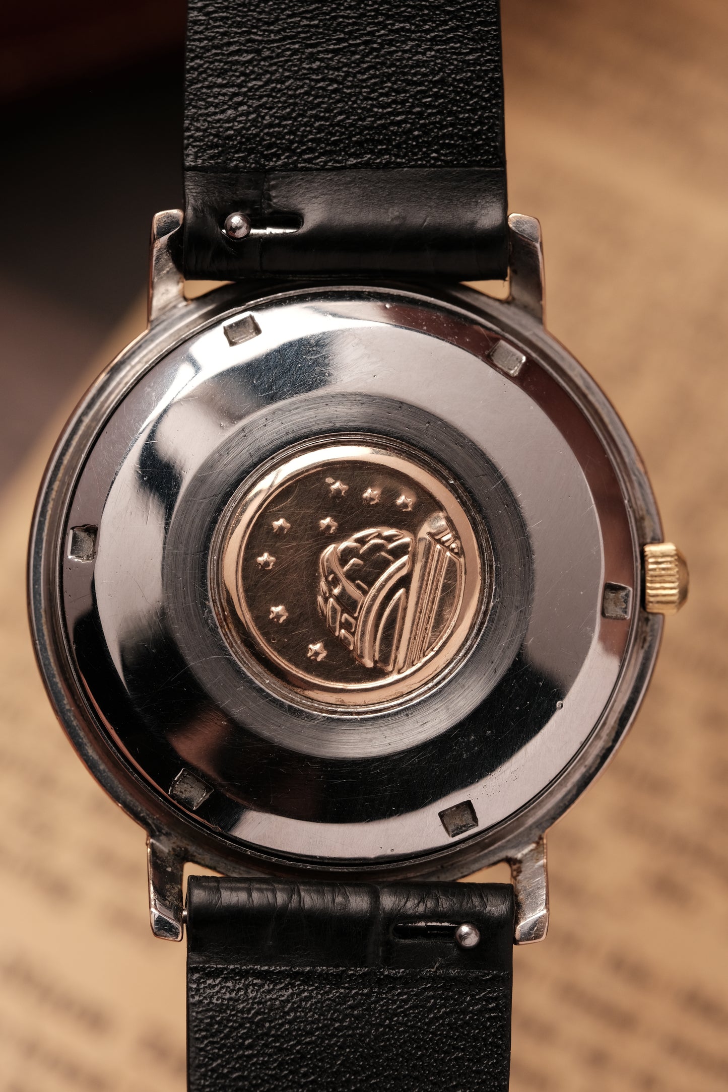 1966 OMEGA CONSTELLATION PIE PAN  Black Dial Rose Gold AUTOMATIC CHRONOMETER REF. 168.004