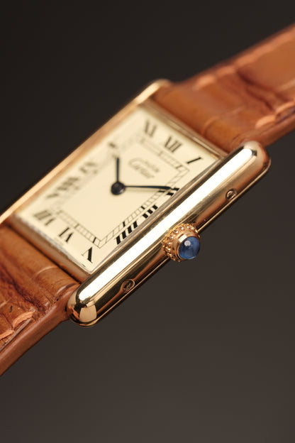 CARTIER MUST DE TANK VERMEIL (LM 23x31mm) ROMAN DIAL QUARTZ
