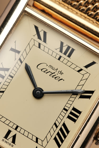 CARTIER MUST DE TANK VERMEIL (LM 23x31mm) ROMAN DIAL HAND WINDING 6144974 + BOX