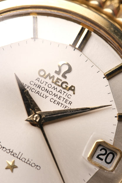 1968 OMEGA CONSTELLATION PIE PAN DOG LEG GOLD BRACELET  AUTOMATIC CHRONOMETER REF. 168.005