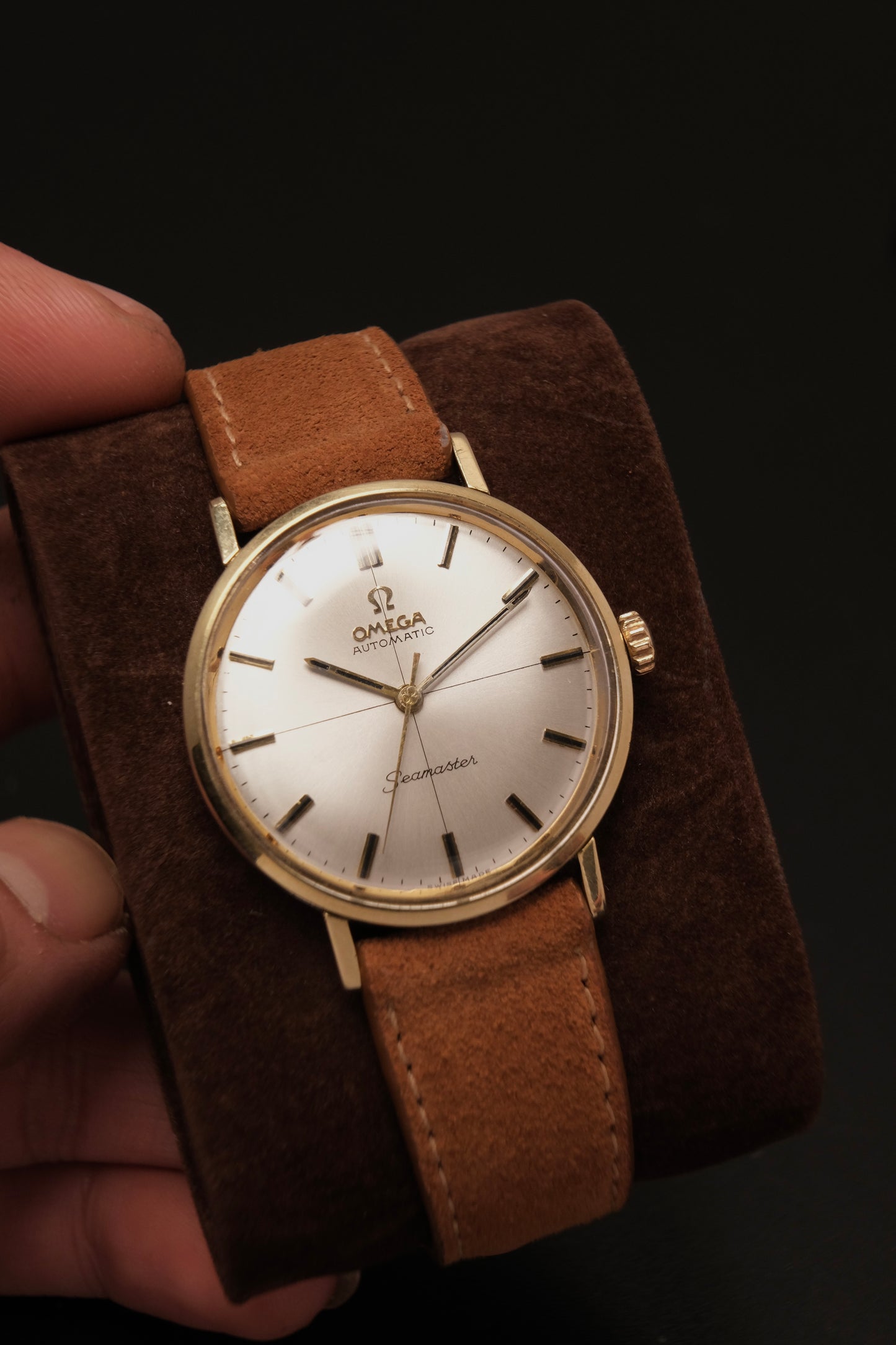 Omega Seamaster Automatic Crosshair Dial Gold Capped Ref 14765 62SC  C.552