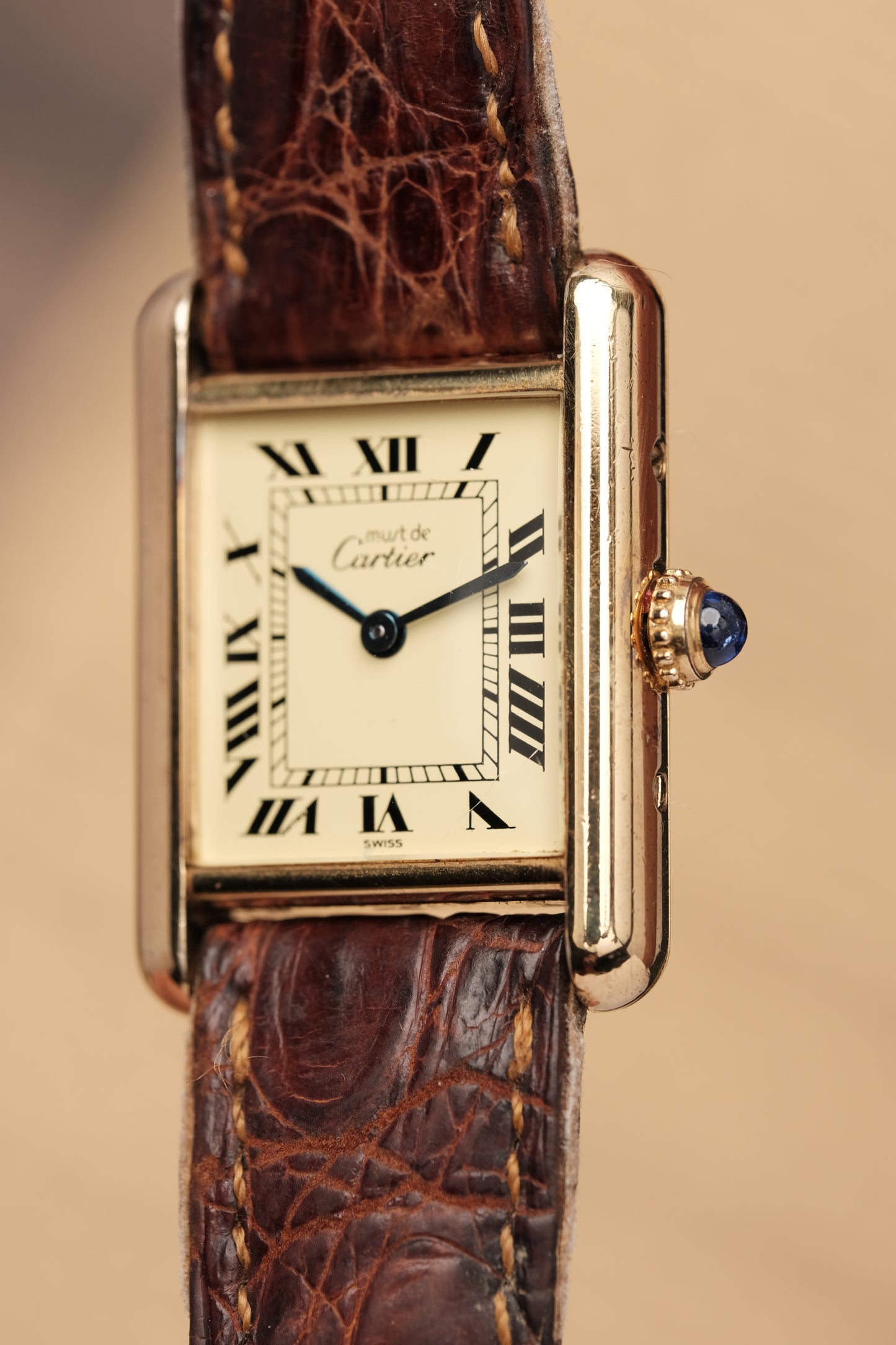 Vintage Cartier Must De Tank Vermeil (SM 20x28mm) ROMAN DIAL QUARTZ Ref.5057001