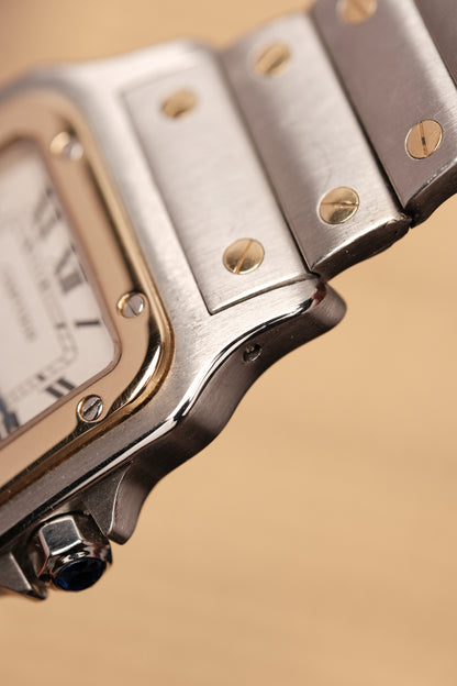 Cartier Santos Galbée 1566 Gold/Steel White Dial LM (29x41mm)