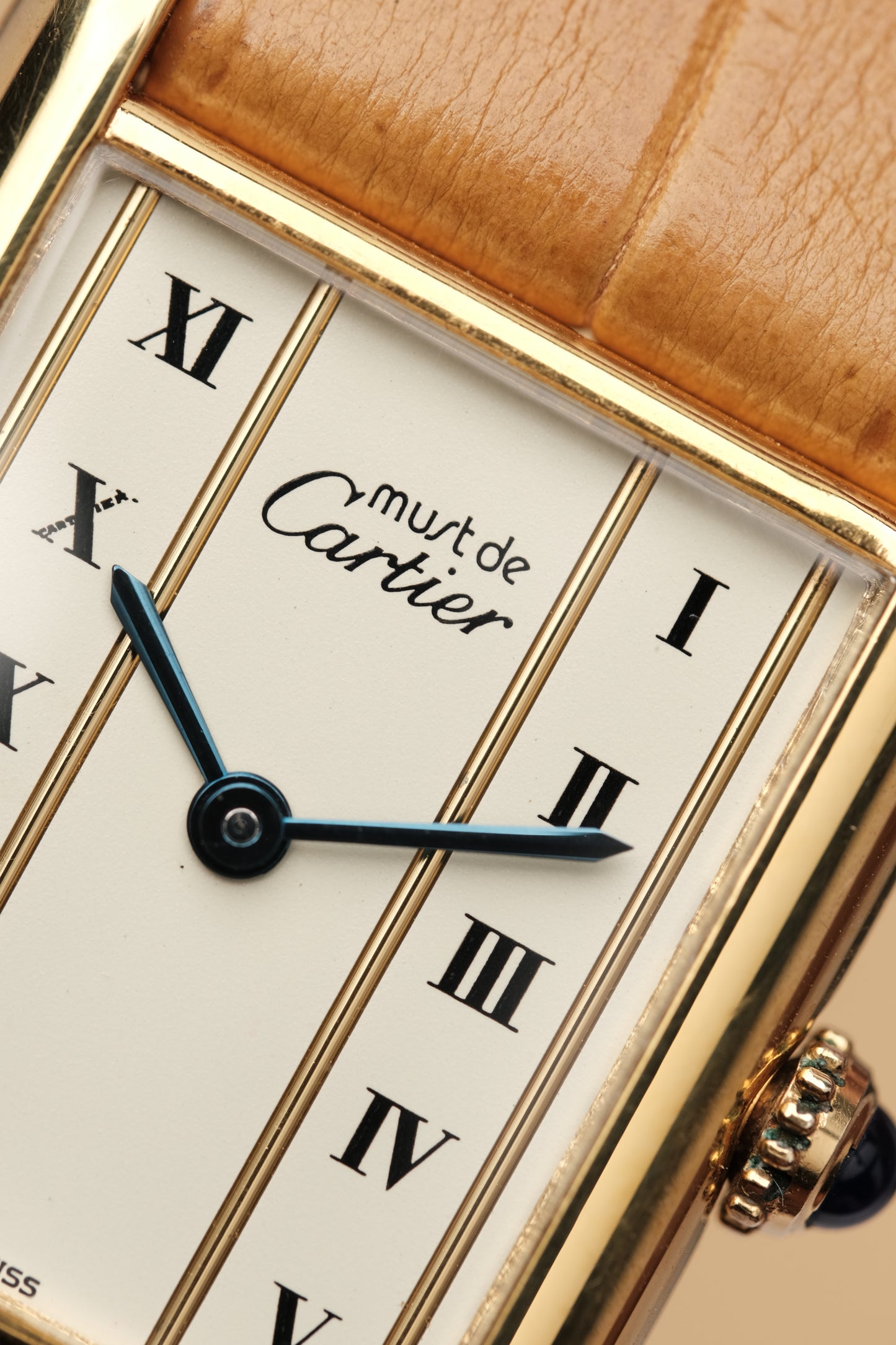 CARTIER MUST DE TANK VERMEIL (LM 23x31mm) COLUMN DIAL QUARTZ Ref.681006