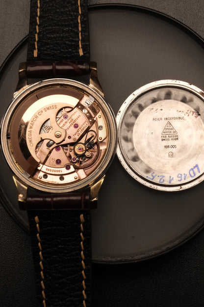OMEGA CONSTELLATION PIE PAN DOG LEG GOLD AUTOMATIC CHRONOMETER REF. 168.005