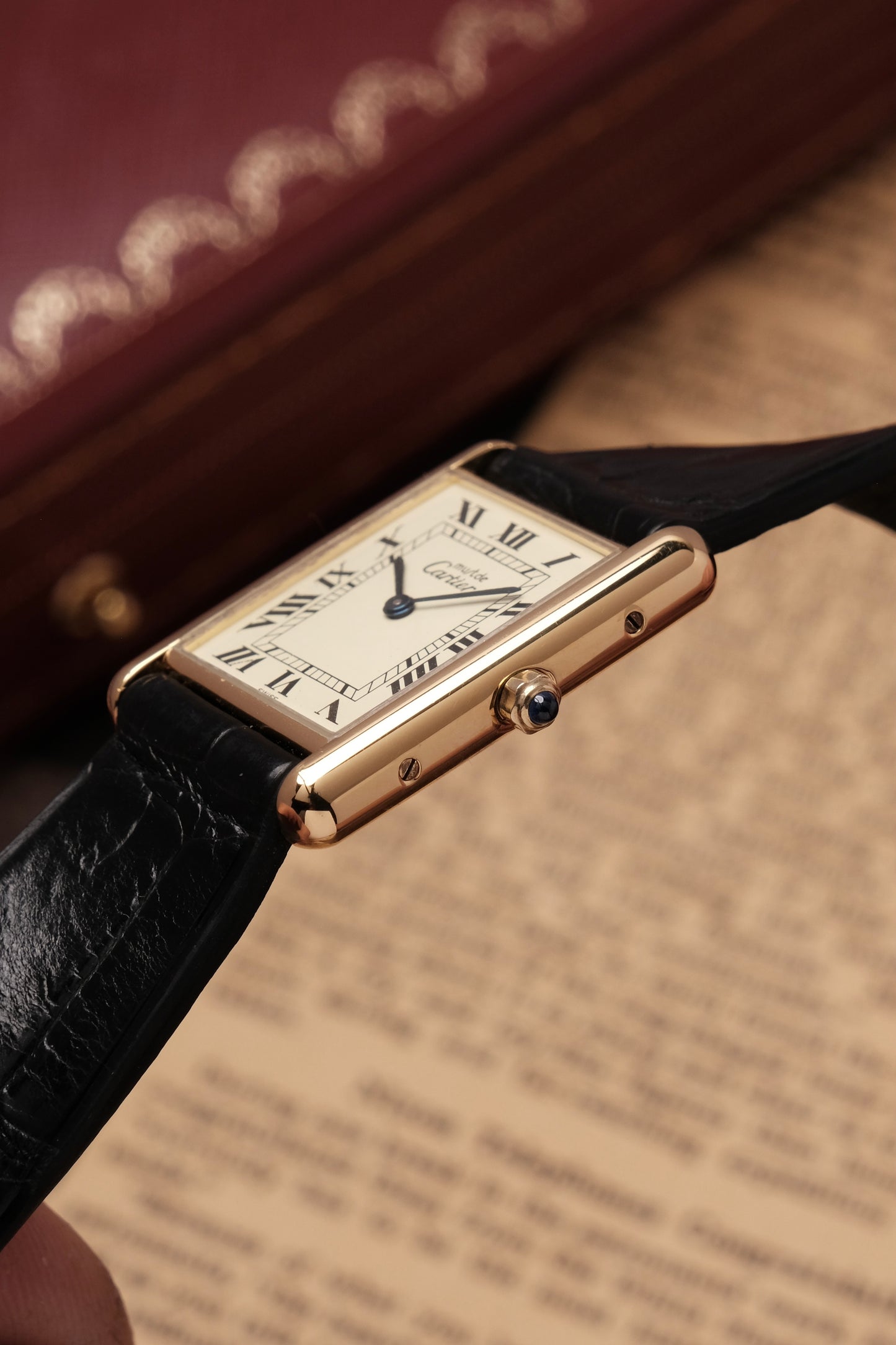 CARTIER MUST DE CARTIER TANK VERMEIL ROMAN DIAL REF. 681006