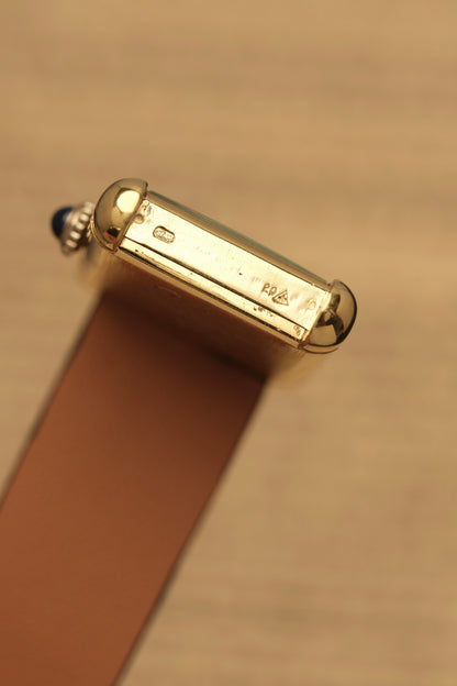 CARTIER MUST DE TANK VERMEIL (SM 20x28mm) BURGUNDY RED DIAL HAND WINDING