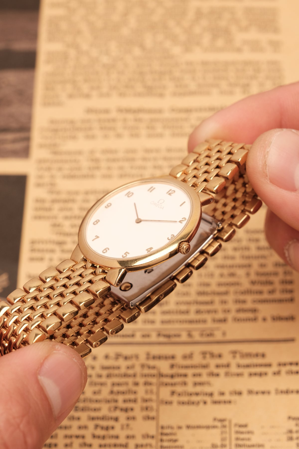 Omega De Ville Ref. 395.0875.2 Cal.1378 Ultra Thin Arabic Numeral Dial  Integrated Bracelet