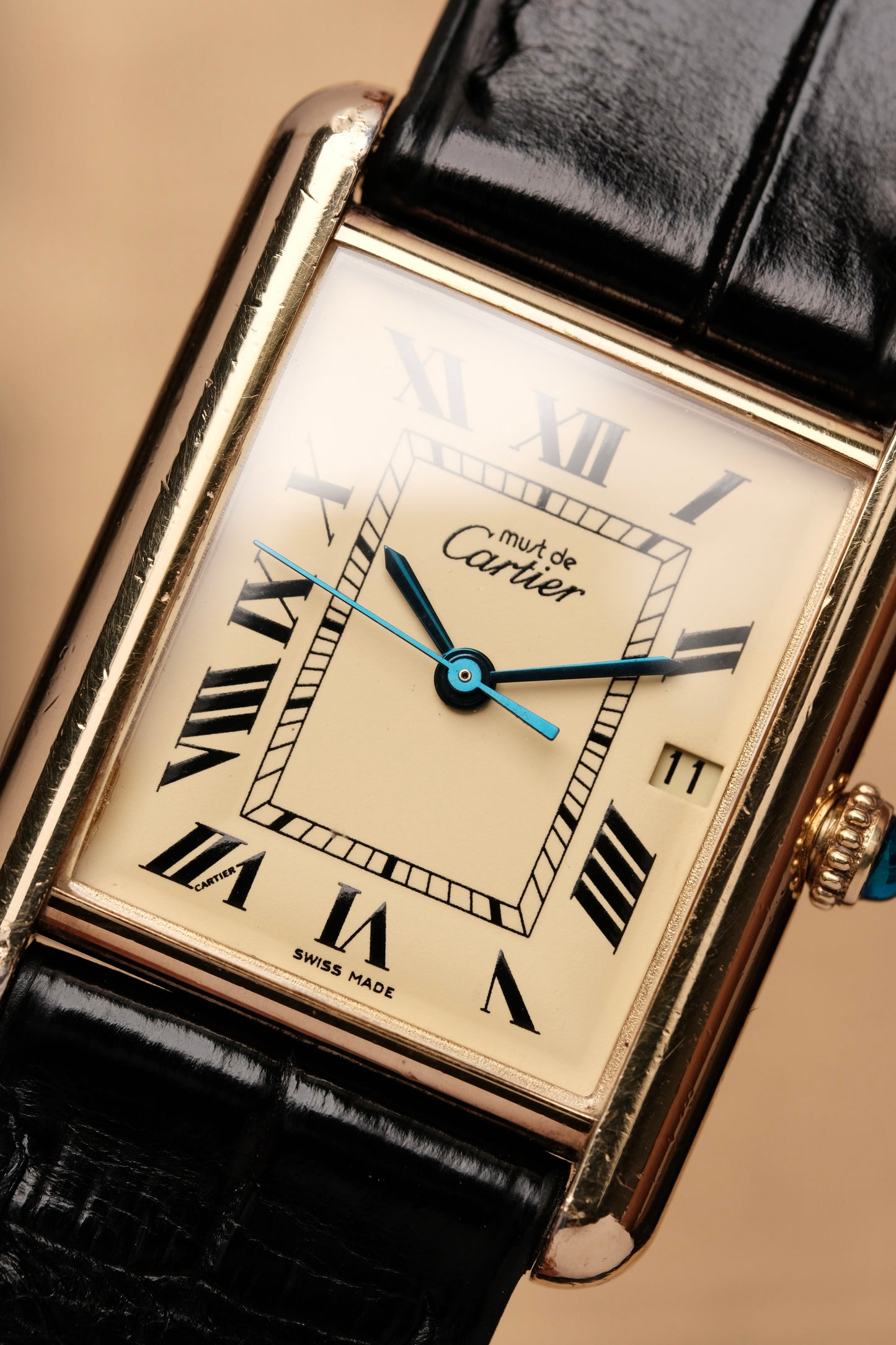Vintage Cartier Must De Tank (XL 26x34mm) ROMAN DIAL QUARTZ Ref.2413