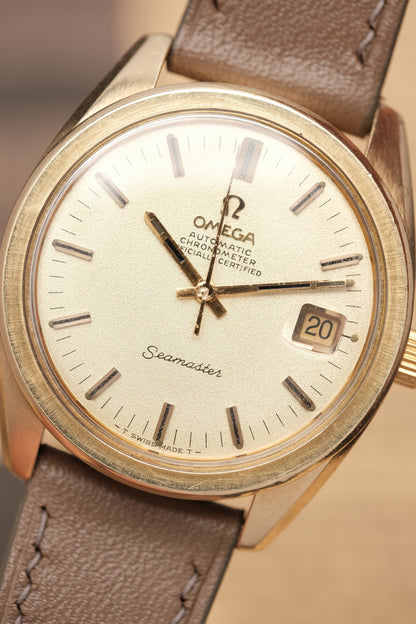 1968 Vintage Omega Seamaster Sparkle Dial Automatic 168.022 Jumbo 36mm Gold Capped Cal.564
