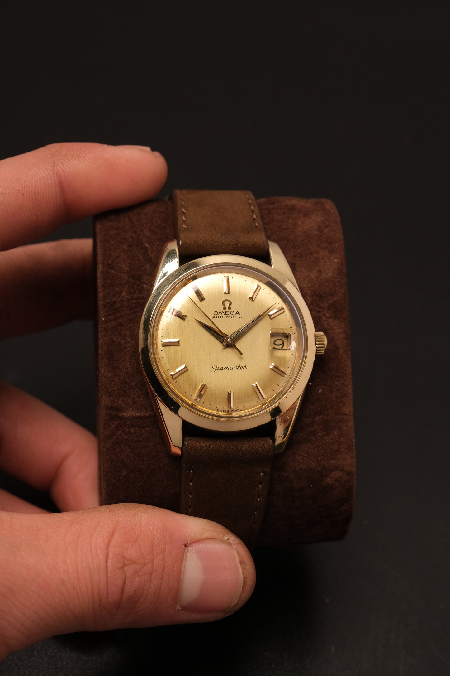 Vintage Omega Seamaster with Gold Crosshair Dial 166.010 from 1967
