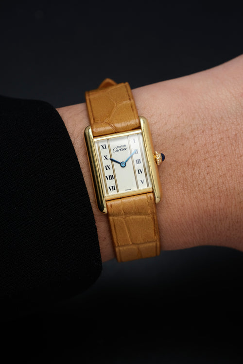 CARTIER MUST DE TANK VERMEIL (SM 20x28mm) COLUMN DIAL QUARTZ Ref.5057001