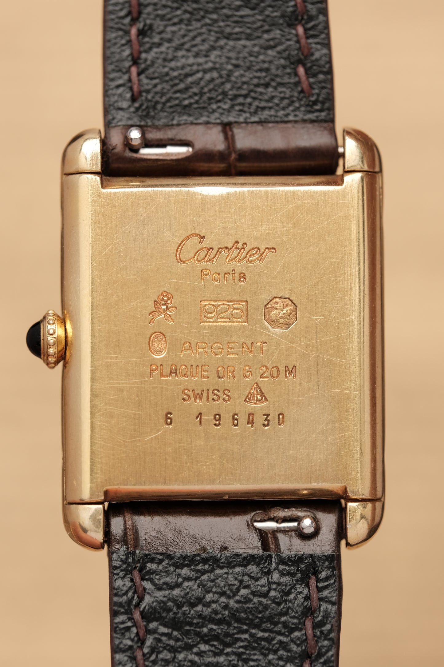 CARTIER MUST DE TANK VERMEIL (LM 23x31mm) ROMAN DIAL HAND WINDING