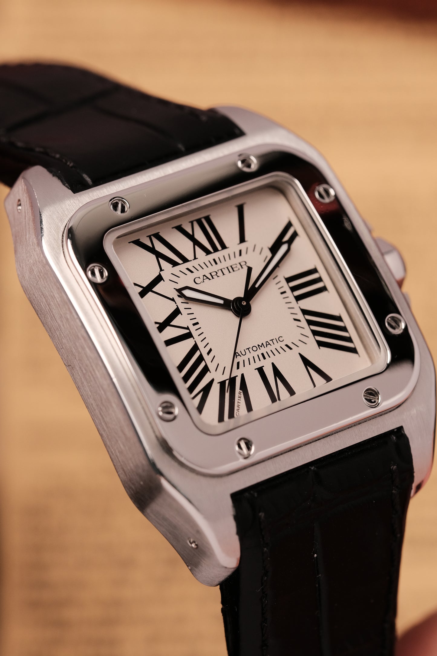 (Full set) Cartier Santos 100 W20126X8 2878 MM White 33mm Automatic Watch
