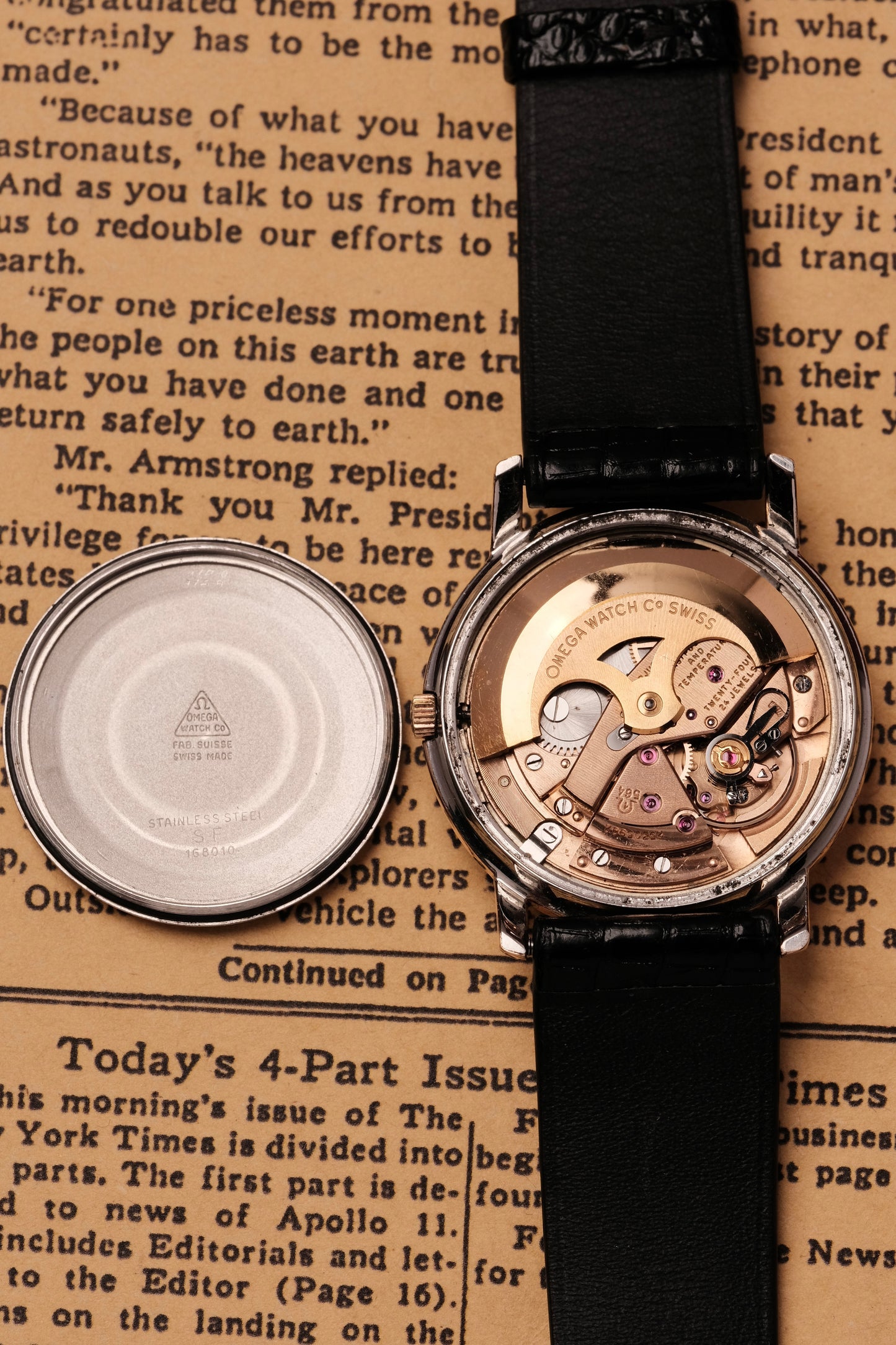 1967 OMEGA CONSTELLATION PIE PAN ROSE GOLD CHRONOMETER REF 168.010