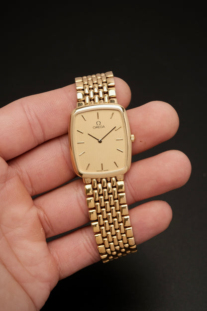 Omega De Ville Ref. 395.0876.2 Cal.1378 Ultra Thin Gold Quartz Integrated Bracelet