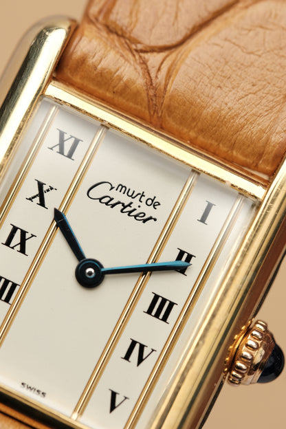 CARTIER MUST DE TANK VERMEIL (SM 20x28mm) COLUMN DIAL QUARTZ Ref.5057001