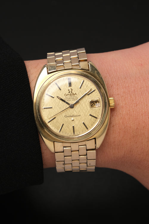 1969 OMEGA Constellation C-shape Day Chronometer Linen Champagne Dial - 168.017