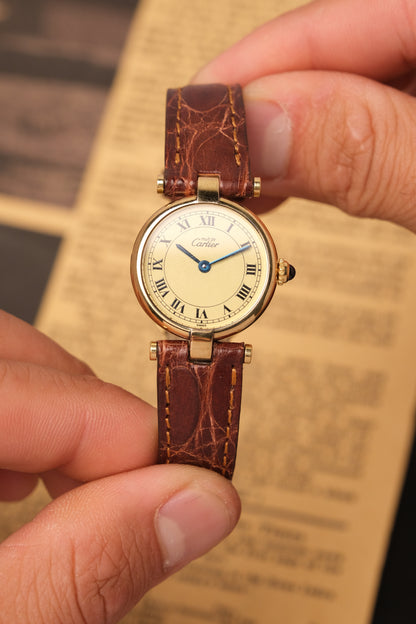 Ladies Cartier Must Vendome Vermeil 1851 ARGENT 925 Gold Plated 24MM ( Fullset)