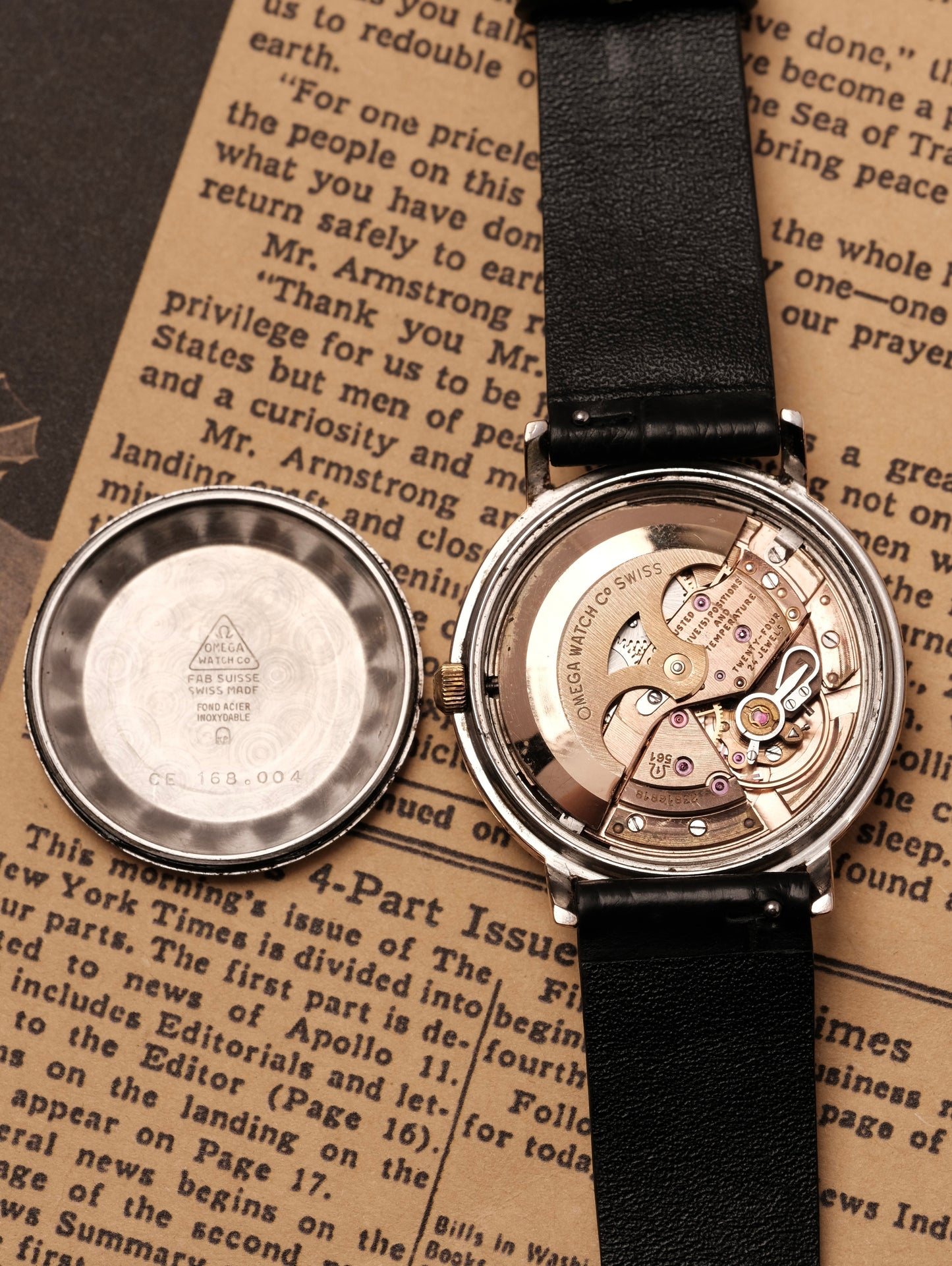 1966 OMEGA CONSTELLATION PIE PAN  Black Dial Rose Gold AUTOMATIC CHRONOMETER REF. 168.004