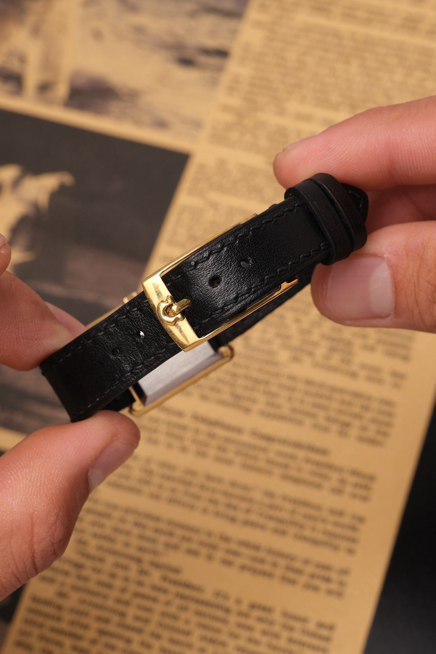 Omega De Ville Tank “Mini Normale” Champagne Mosaic Dial Manual Winding Ref. 511.0406