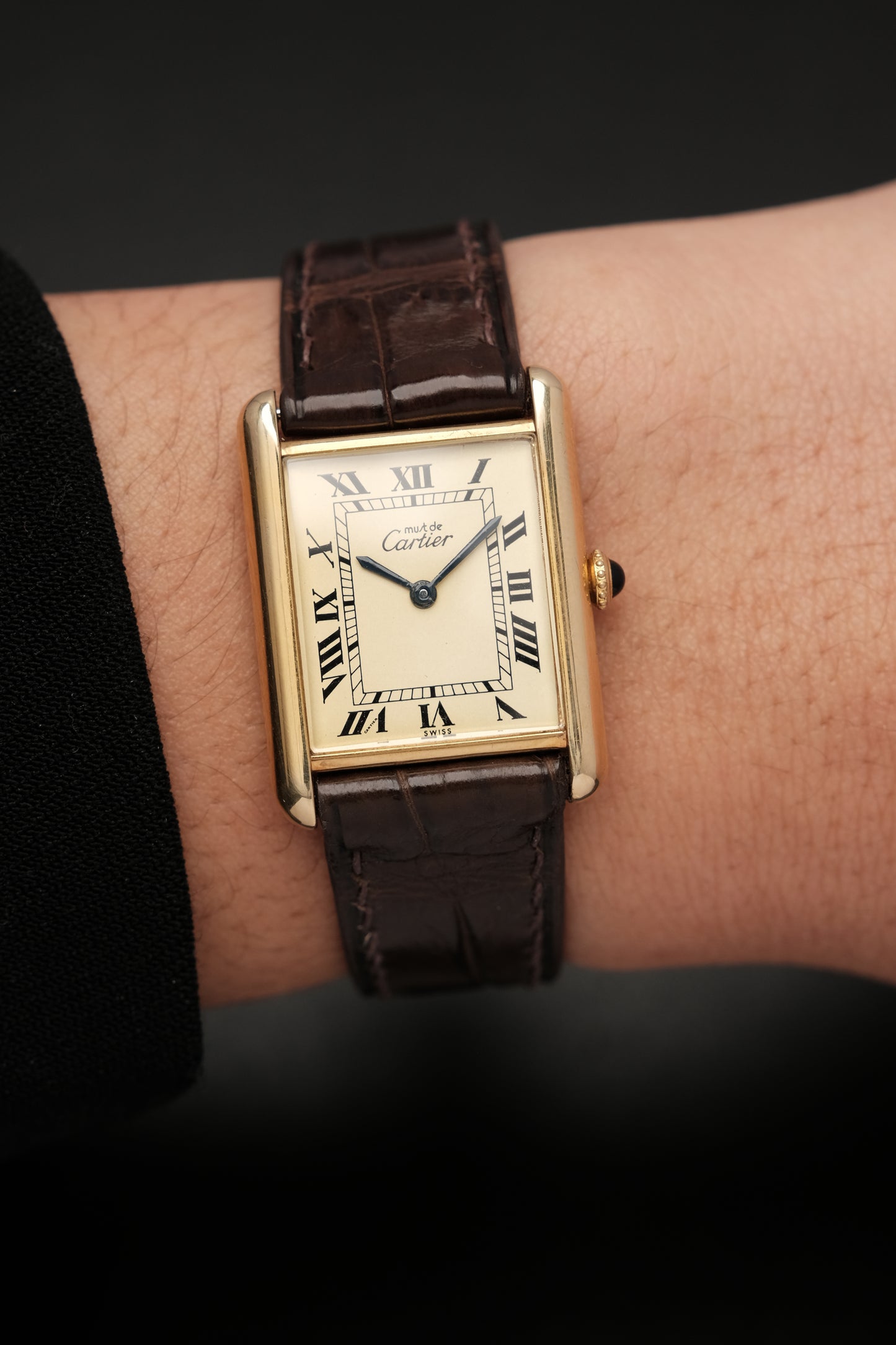 CARTIER MUST DE TANK VERMEIL (LM 23x31mm) ROMAN DIAL HAND WINDING