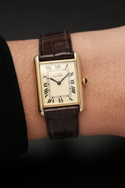 CARTIER MUST DE TANK VERMEIL (LM 23x31mm) ROMAN DIAL HAND WINDING