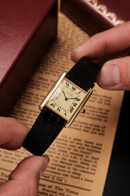 CARTIER MUST DE CARTIER TANK VERMEIL ROMAN DIAL REF. 681006