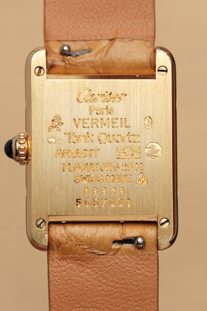 CARTIER MUST DE TANK VERMEIL (SM 20x28mm) COLUMN DIAL QUARTZ Ref.5057001