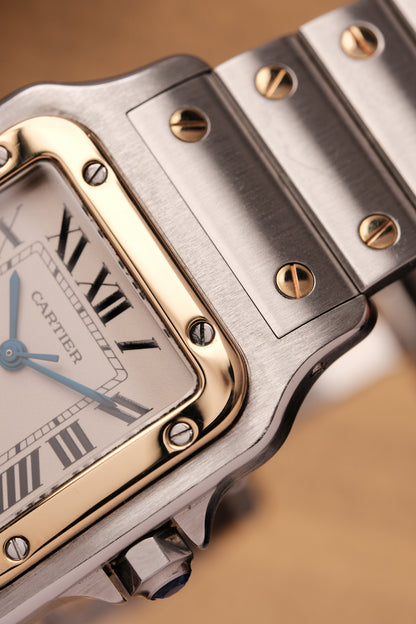Cartier Santos Galbée 1566 Gold/Steel White Dial 29x41mm Y2K