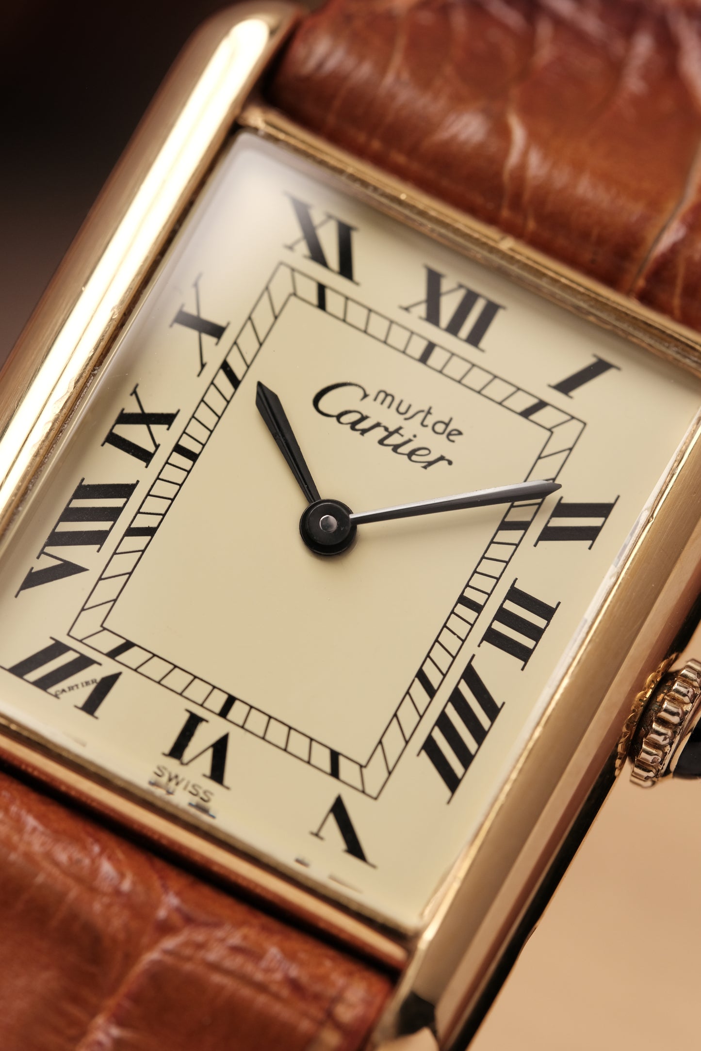 CARTIER MUST DE CARTIER TANK Hand Winding VERMEIL ROMAN DIAL REF. 6 219393