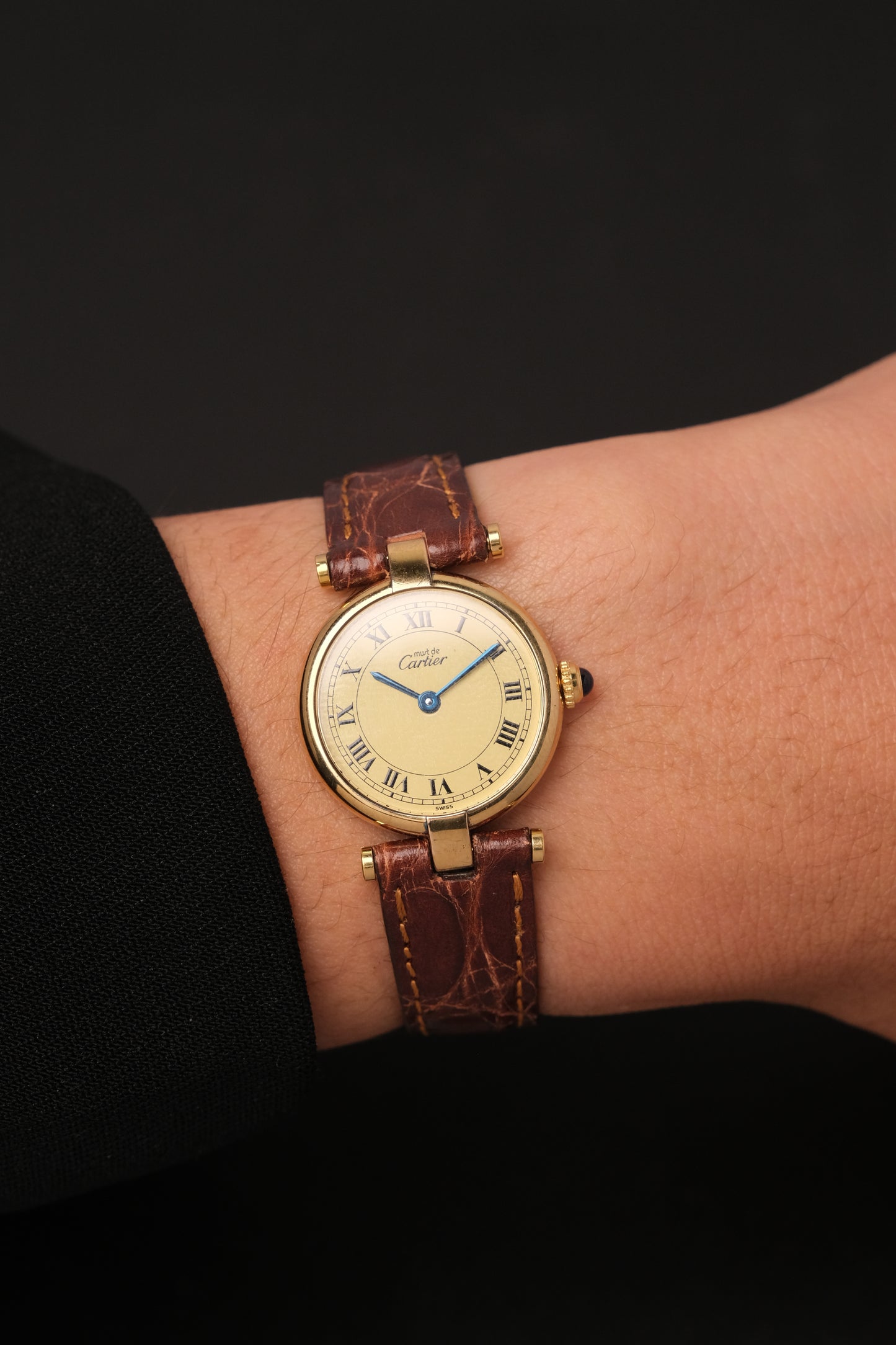 Ladies Cartier Must Vendome Vermeil 1851 ARGENT 925 Gold Plated 24MM ( Fullset)