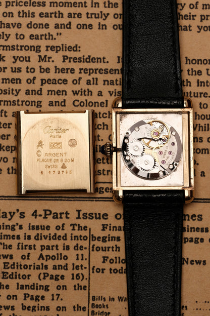 CARTIER MUST DE TANK (LM 23x31mm) Hand Winding VERMEIL Black DIAL 6173765