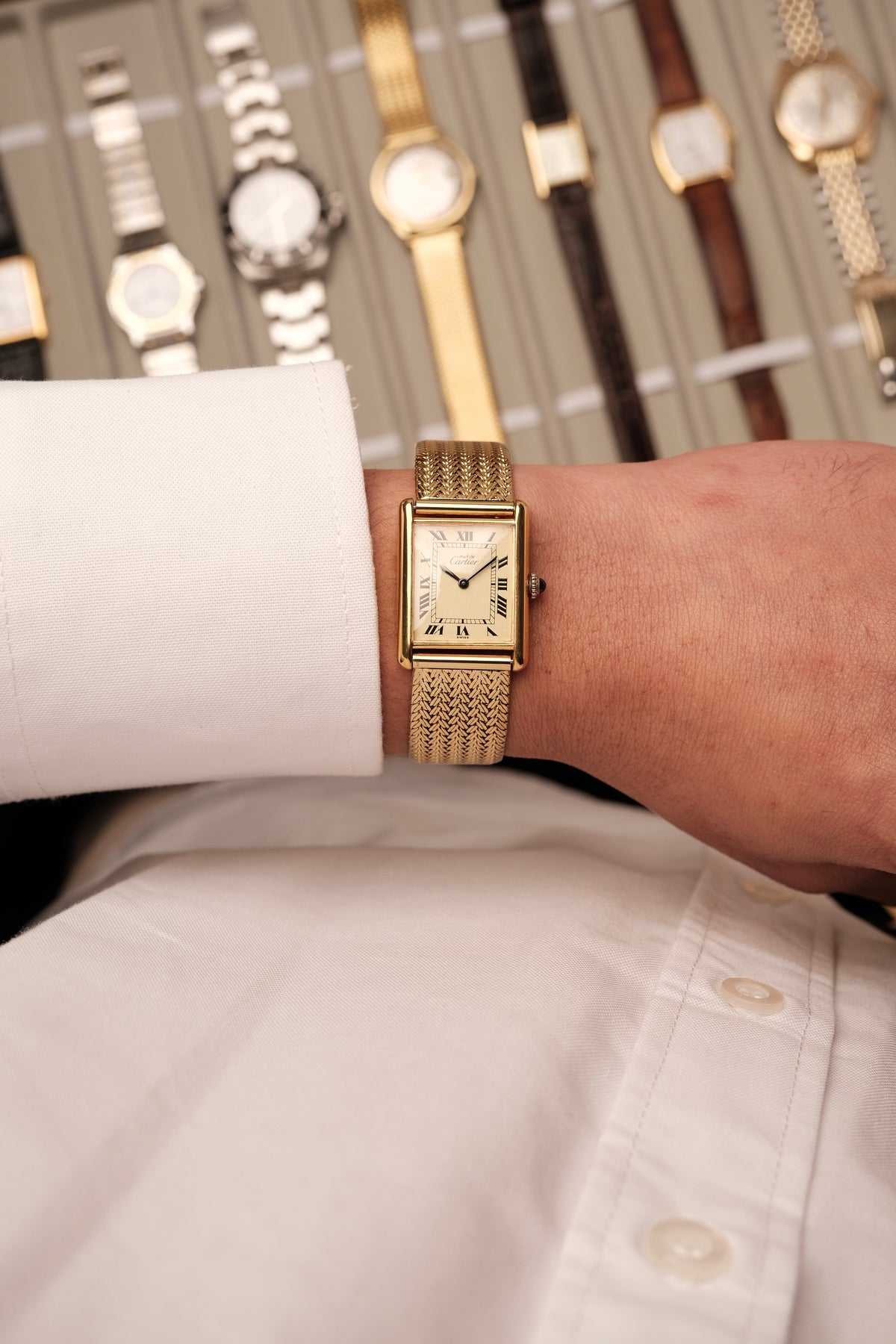 CARTIER MUST DE TANK VERMEIL (LM 23x31mm) ROMAN DIAL HAND WINDING 6020855