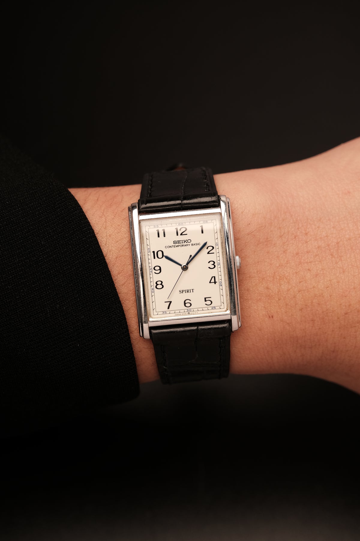 VINTAGE SEIKO CONTEMPORARY SPIRIT TANK 5S21 -5A00 Sweep Second Hand White Dial 1988